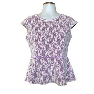 MATILDA Jane lace peplum top size S